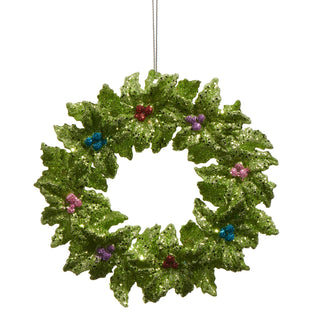 5" Holly Wreath with Multicolor Berry Ornament SHIPS 9/1/2026