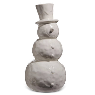 13.5" White Glazed Snowman SHIPS 9/1/2026