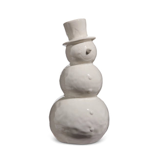 10.25" White Glazed Snowman SHIPS 9/1/2026