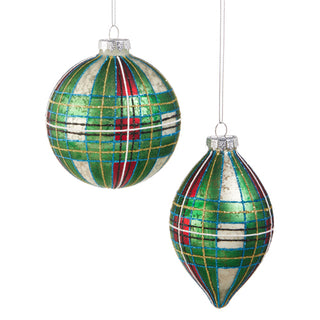 4" Green Tartan Plaid Ornament-DOUBLE POINT ONLY