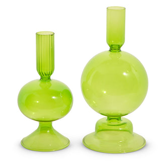 7.25" GREEN CANDLE STICKS