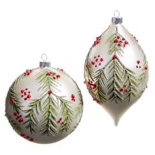 5" Berry and Pine Pattern Ornament (BALL ONLY) SHIPS 9/1/2026