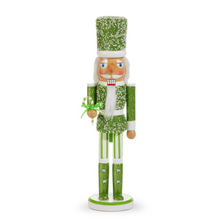 15.75" Green Glittered Nutcracker
