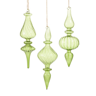 10" Green Transparent Finial Ornament (LEFT ONLY) SHIPS 9/1/2026