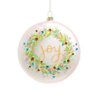5" Confetti Joy Wreath Disc Ornament SHIPS 9/1/2026