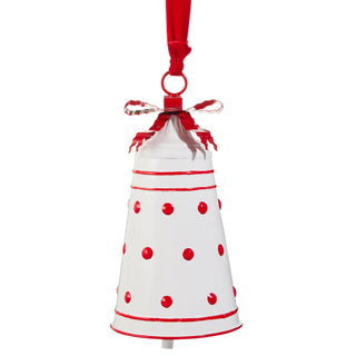 11.25" White with Red Polka Dot Bell SHIPS 9/1/2026