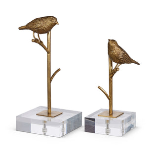 SET OF 2, 8.75" BIRD ON BRANCH