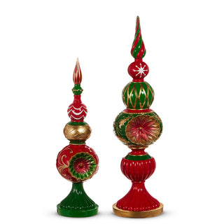 20" Vintage Red and Green Finials (LARGE ONLY)