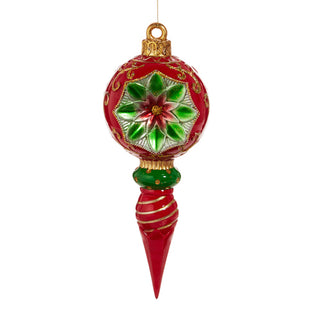 10" Red and Green Vintage Finial Ornament