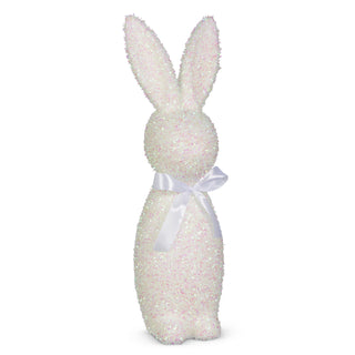 16" IRIDESCENT WHITE FLOCKED BUNNY