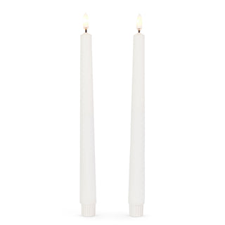 11" White Taper Flameless Candles Set of 2