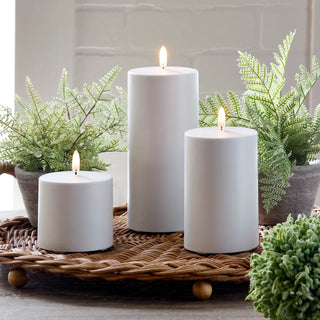 3" X 7" OUTDOOR WHITE PILLAR CANDLE