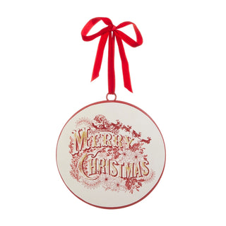 6" Vintage Merry Christmas Disc Ornament SHIPS 9/1/2026