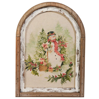 16.5" Watercolor Holiday Snowman Framed Wall Art SHIPS 9/1/2026