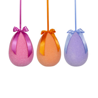 10" Sherbet Flocked Hanging Egg