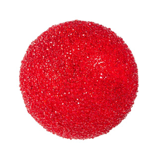 8" Red Glitter Ball Ornament SHIPS 9/1/2026