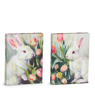 8" TULIP RABBIT WALL ART-GAZING RIGHT