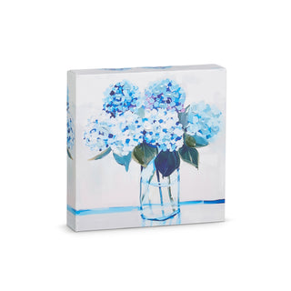 6" BLUE FLORAL WALL ART