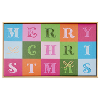 23.5" Color Block Merry Christmas Framed Wall Art