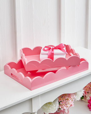 13.75" BUBBLEGUM SCALLOPED TRAY-SMALL