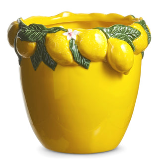 7" Yellow Planter with Lemon Rim