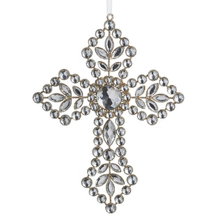 9" Clear Jewel Cross Ornament SHIPS 9/1/2026