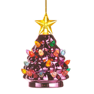 4.5" Pink Metallic Tree Lighted Ornament SHIPS 9/1/2026
