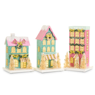 8" Lighted Multicolor Paper House (LEFT ONLY) SHIPS 9/1/2026