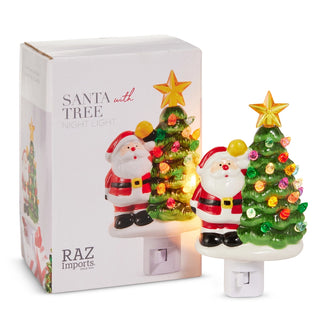6.5" Boxed Santa with Tree Night Light SHIPS 9/1/2026