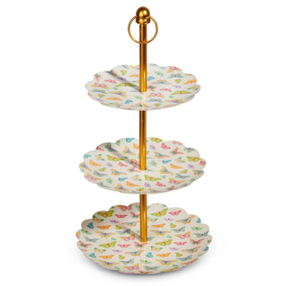 15" Butterfly Confetti Tiered Stand