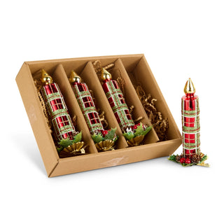 5.75" Box of Plaid Clip-On Candle Ornaments SHIPS 9/1/2026