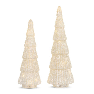 14.25" Lighted Champagne Glitter Trees (LARGE ONLY) SHIPS 9/1/2026