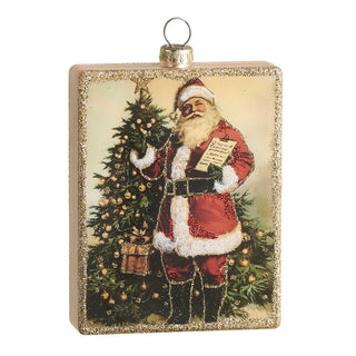4.5" Checking It Twice Square Ornament SHIPS 9/1/2026