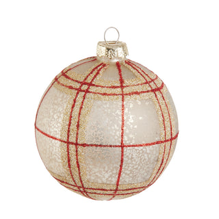 4" Plaid Ball Ornament SHIPS 9/1/2026