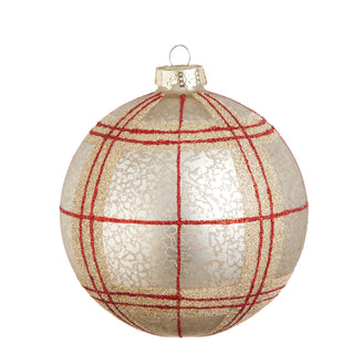 5" Plaid Ball Ornament SHIPS 9/1/2026