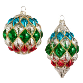 4" Multicolor Diamond Pattern Ornament SHIPS 9/1/2026