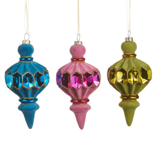 5.5" Jewel Band Finial Ornament (GREEN ONLY)SHIPS 9/1/2026