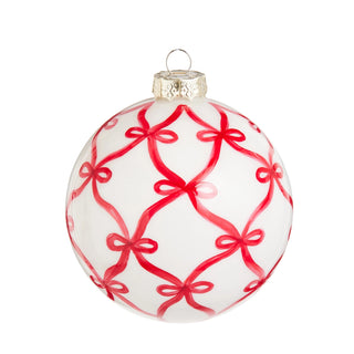 4" Red Bow Trellis Ornament SHIPS 9/1/2026