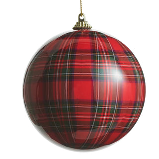 4" Red Plaid Ball Ornament SHIPS 9/1/2026