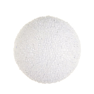 6" Iced White Ball Ornament SHIPS 9/1/2026