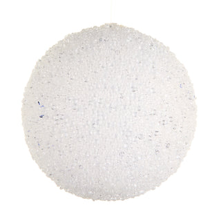 8" Iced White Ball Ornament SHIPS 9/1/2026