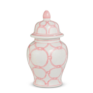 10.75" Pink and White Pattern Ginger Jar