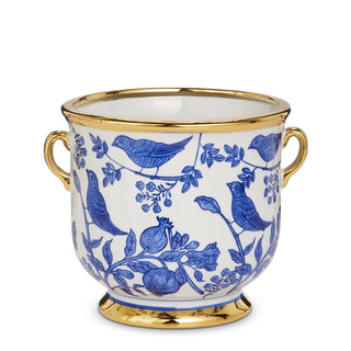 7.5" Blue Bird Cache Pot with Handles SHIPS 9/1/2026