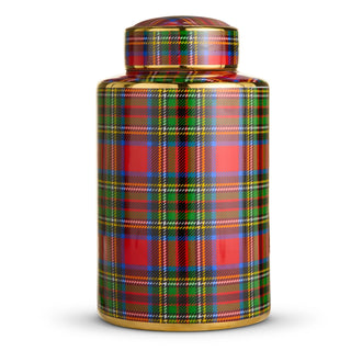 12" Tartan Plaid Decorative Jar SHIPS 9/1/2026