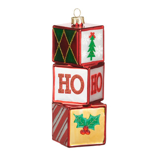 5" Vintage Christmas Block Stacked Ornament SHIPS 9/1/2026