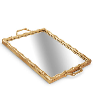 20" Gold Bamboo Mirror Tray SHIPS 9/1/2026