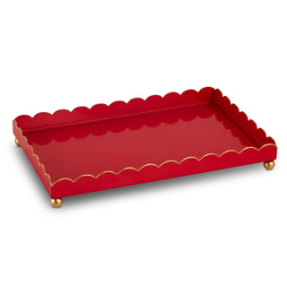 14" Red Scalloped Tray SHIPS 9/1/2026