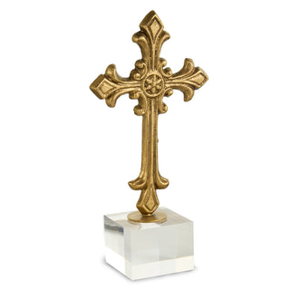 10.25" Antique Cross on Acrylic Base SHIPS 9/1/2026
