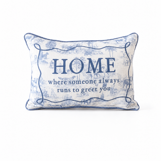 Runs to Greet You Dog Toile Pillow + Piping LAUREL