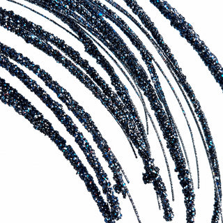 35" Midnight Blue Beaded Spray